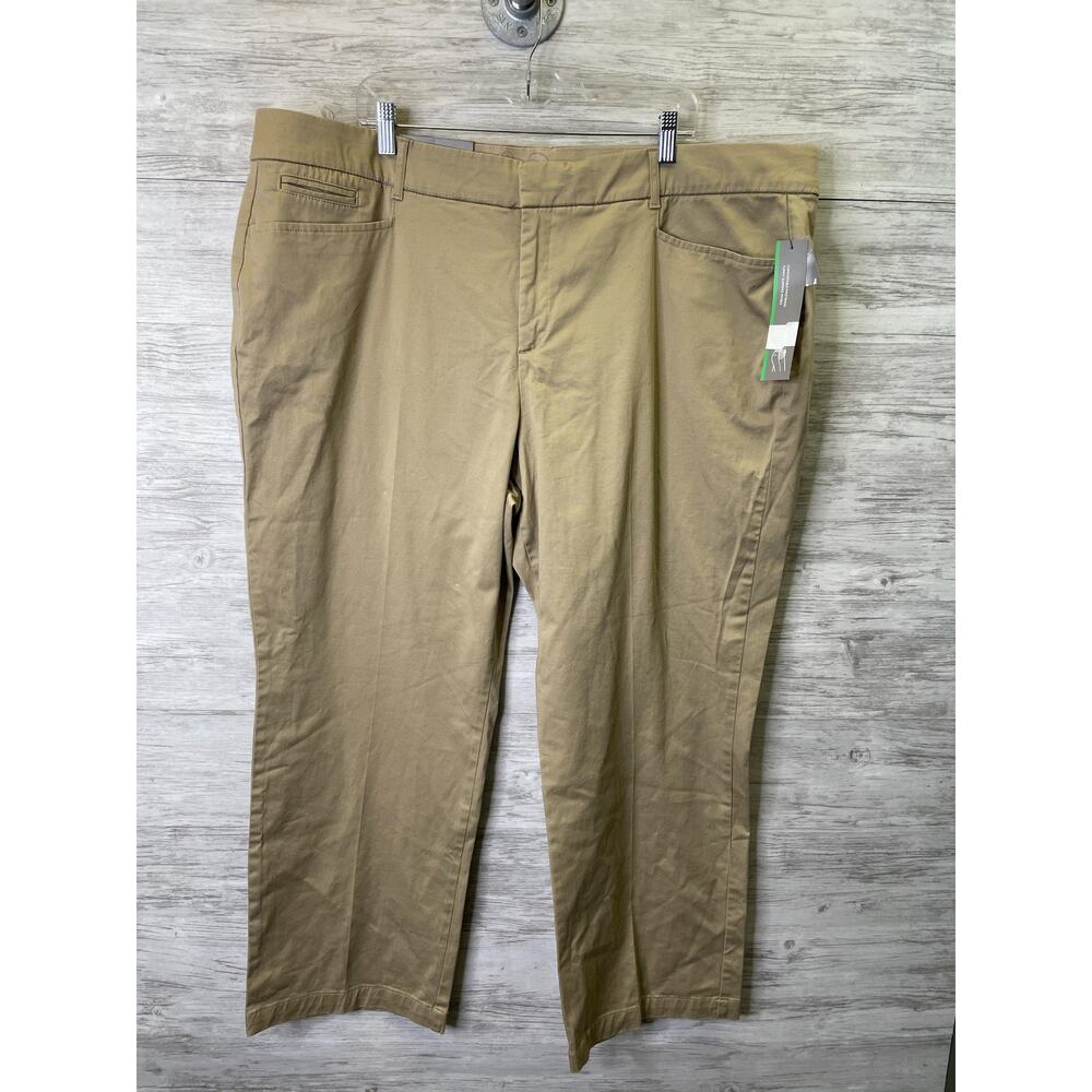 JM Collection Womens 24WP Khaki Petite Trouser Pants Stretch No Gap Waistband